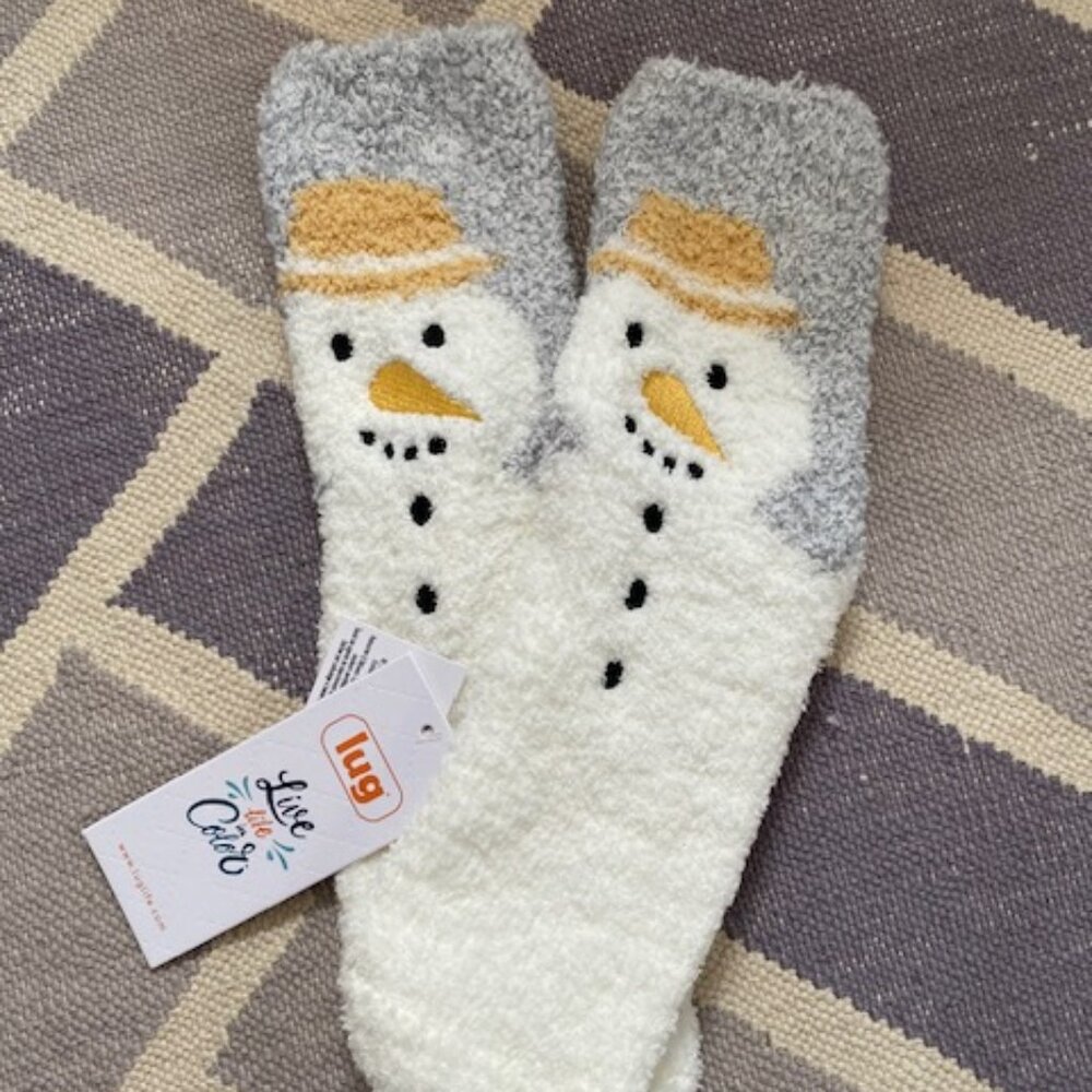 PRICE DROP! 
LUG LIFE-PLUSH SNOWMAN SOCKS-HOLIDAY BOX EXCLUSIVE